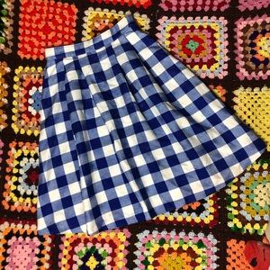 Blue and White Checkered Skirt